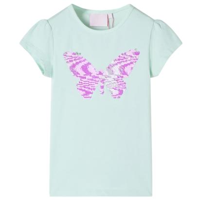 Tricou de copii mâneci tip șapcă, verde mentă, 92 GartenMobel Dekor