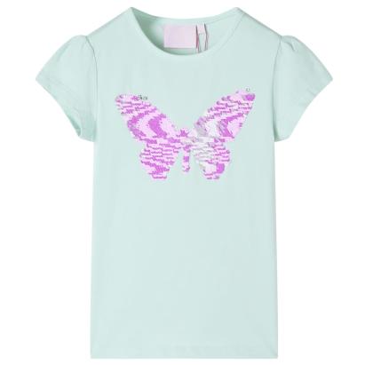 Tricou de copii mâneci tip șapcă, verde mentă, 104 GartenMobel Dekor