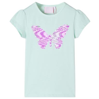 Tricou de copii mâneci tip șapcă, verde mentă, 116 GartenMobel Dekor
