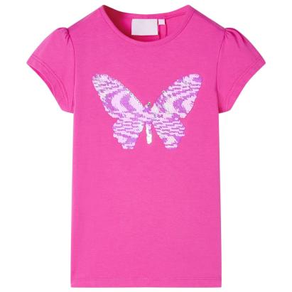 Tricou de copii, mâneci tip șapcă, roz închis, 140 GartenMobel Dekor