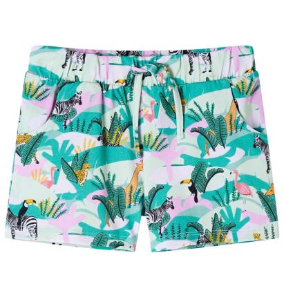 Pantaloni scurți copii cu șnur verde mentă 140 GartenMobel Dekor