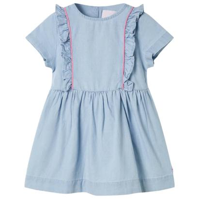 Rochie pentru copii cu volane, albastru pal, 92 GartenMobel Dekor