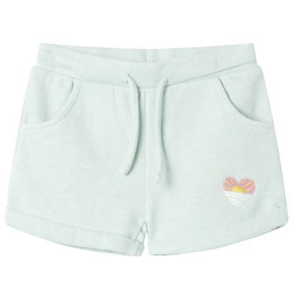 Pantaloni scurți de copii cu șnur, verde mentă deschis combinat, 92 GartenMobel Dekor