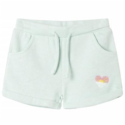 Pantaloni scurți de copii cu șnur, verde mentă deschis combinat, 140 GartenMobel Dekor