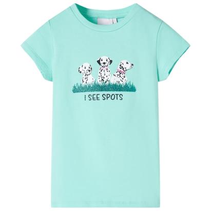 Tricou pentru copii, verde mentă deschis, 128 GartenMobel Dekor