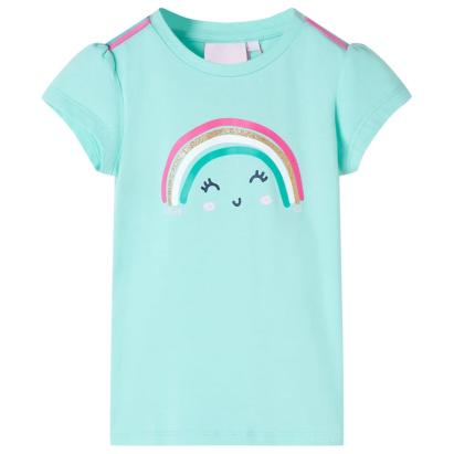 Tricou pentru copii, verde mentă deschis, 104 GartenMobel Dekor