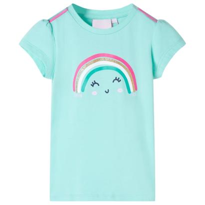 Tricou pentru copii, verde mentă deschis, 116 GartenMobel Dekor