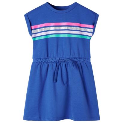 Rochie pentru copii cu șnur, albastru cobalt, 128 GartenMobel Dekor
