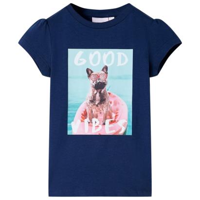 Tricou pentru copii, bleumarin, 128 GartenMobel Dekor