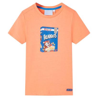 Tricou pentru copii cu mâneci scurte, portocaliu neon, 92 GartenMobel Dekor