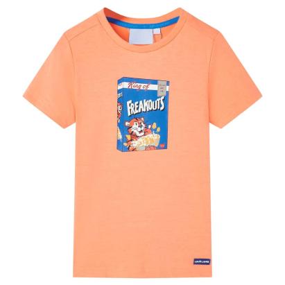 Tricou pentru copii cu mâneci scurte, portocaliu neon, 104 GartenMobel Dekor