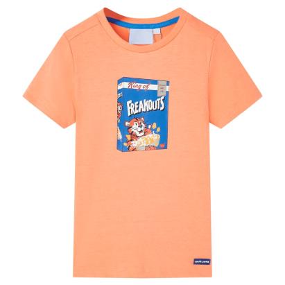 Tricou pentru copii cu mâneci scurte, portocaliu neon, 116 GartenMobel Dekor