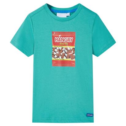 Tricou pentru copii cu mâneci scurte, verde mentă închis, 116 GartenMobel Dekor