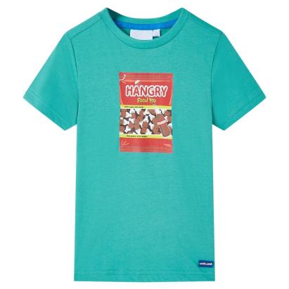 Tricou pentru copii cu mâneci scurte, verde mentă închis, 140 GartenMobel Dekor