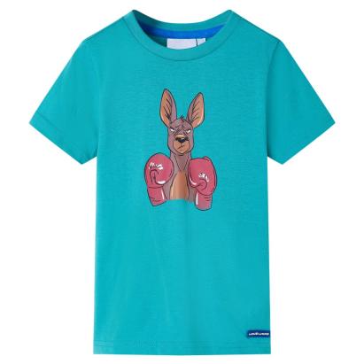 Tricou pentru copii cu mâneci scurte, verde mentă închis, 140 GartenMobel Dekor