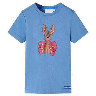 Tricou pentru copii cu mâneci scurte, albastru mediu, 104 GartenMobel Dekor
