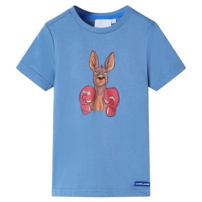 Tricou pentru copii cu mâneci scurte, albastru mediu, 116 GartenMobel Dekor