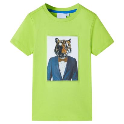 Tricou pentru copii cu mâneci scurte, lime, 116 GartenMobel Dekor