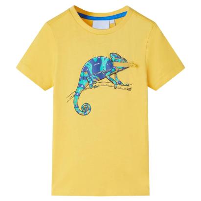 Tricou pentru copii cu mâneci scurte, ocru deschis, 128 GartenMobel Dekor