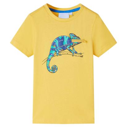 Tricou pentru copii cu mâneci scurte, ocru deschis, 140 GartenMobel Dekor