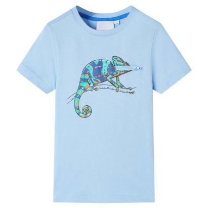 Tricou pentru copii cu mâneci scurte, albastru deschis, 128 GartenMobel Dekor