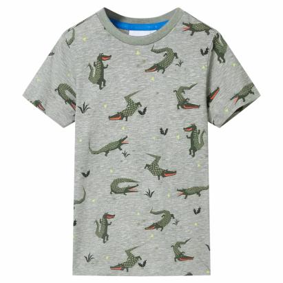 Tricou pentru copii, kaki deschis melanj, 140 GartenMobel Dekor
