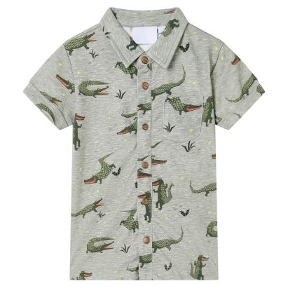 Tricou cămașă pentru copii, kaki melanj deschis, 92 GartenMobel Dekor