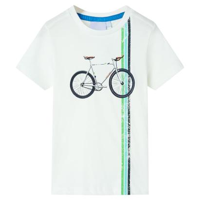 Tricou pentru copii cu mâneci scurte, ecru, 128 GartenMobel Dekor