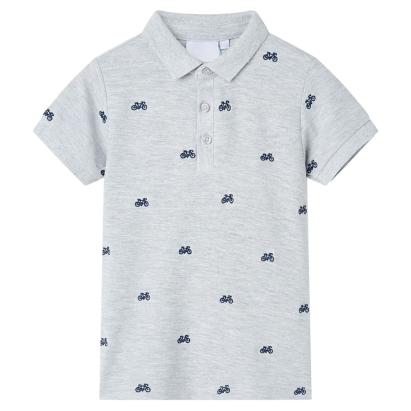 Tricou polo pentru copii,  gri melanj, 116 GartenMobel Dekor