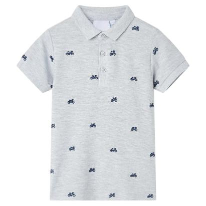 Tricou polo pentru copii,  gri melanj, 140 GartenMobel Dekor