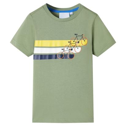 Tricou pentru copii cu mâneci scurte, kaki deschis, 140 GartenMobel Dekor