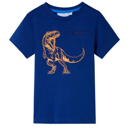 Tricou de copii cu mâneci scurte albastru închis, 116 GartenMobel Dekor