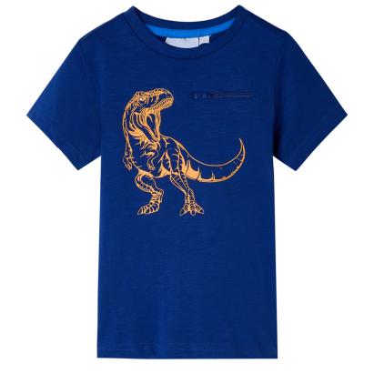 Tricou de copii cu mâneci scurte albastru închis, 140 GartenMobel Dekor