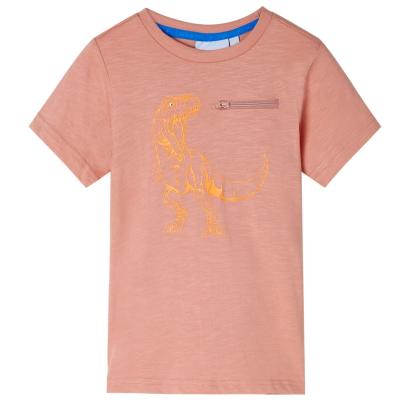 Tricou copii cu mâneci scurte portocaliu deschis 104 GartenMobel Dekor