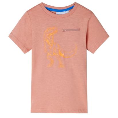 Tricou copii cu mâneci scurte portocaliu deschis 116 GartenMobel Dekor