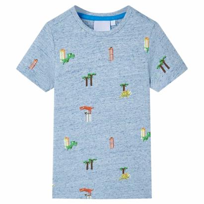 Tricou pentru copii, albastru melanj, 116 GartenMobel Dekor