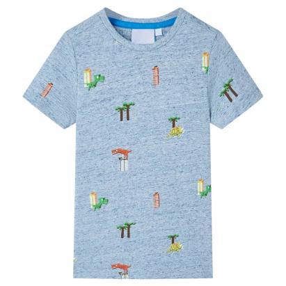 Tricou pentru copii, albastru melanj, 128 GartenMobel Dekor