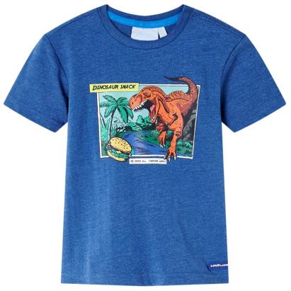 Tricou pentru copii, albastru închis melange, 128 GartenMobel Dekor