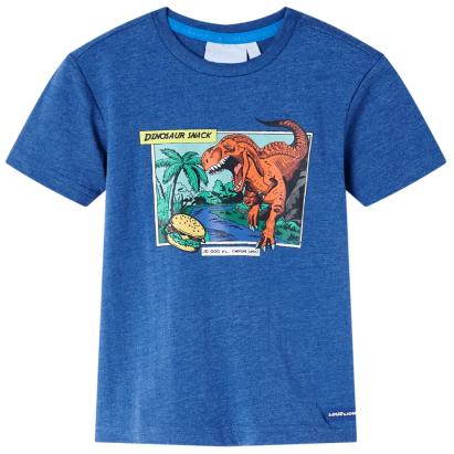 Tricou pentru copii, albastru închis melange, 140 GartenMobel Dekor