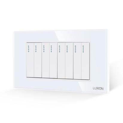 Intrerupator Mecanic 8 Posturi LUXION cu Rama din Sticla, Standard Italian, 4M SmartElectro IntelligentHouse