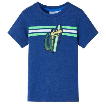 Tricou pentru copii, albastru închis melanj, 140 GartenMobel Dekor