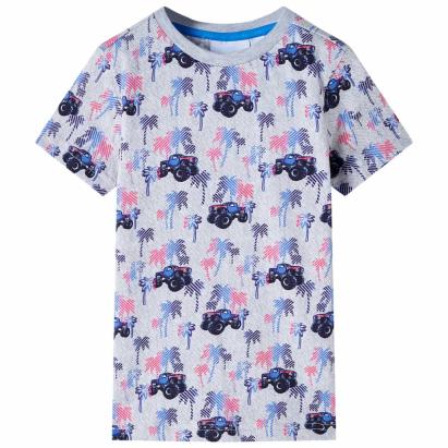 Tricou pentru copii, gri melanj, 128 GartenMobel Dekor