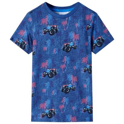 Tricou de copii, albastru închis melanj 128 GartenMobel Dekor