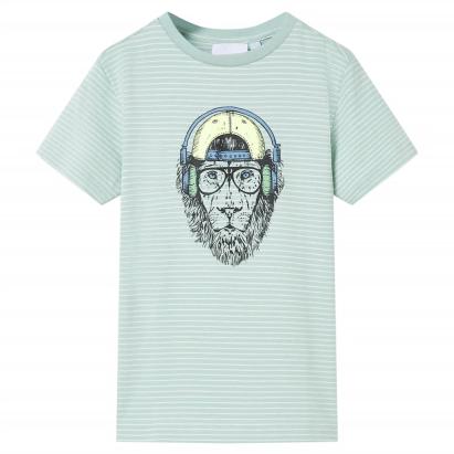 Tricou pentru copii cu dungi, verde mentă, 140 GartenMobel Dekor