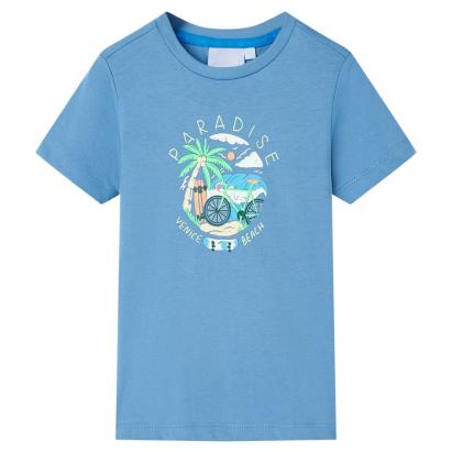 Tricou pentru copii, albastru mediu, 128 GartenMobel Dekor