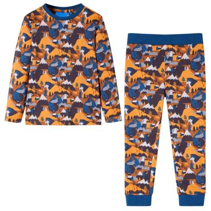 Pijamale de copii cu mâneci lungi cognac 104 GartenMobel Dekor
