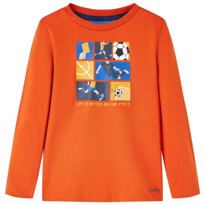Tricou de copii cu mâneci lungi, portocaliu, 116 GartenMobel Dekor