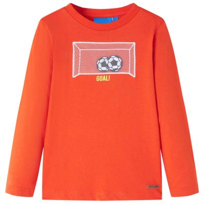 Tricou copii mâneci lungi, portocaliu aprins, 104 GartenMobel Dekor