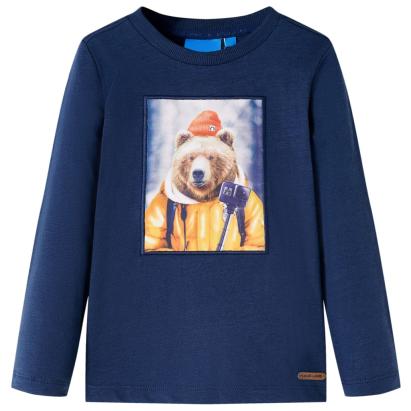 Tricou cu mâneci lungi pentru copii, bleumarin, 104 GartenMobel Dekor