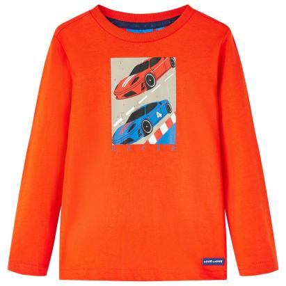 Tricou copii mâneci lungi, portocaliu aprins 128 GartenMobel Dekor